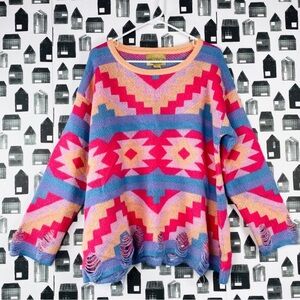 Wildfox white label - distressed, crewneck sweater New w/o Tags